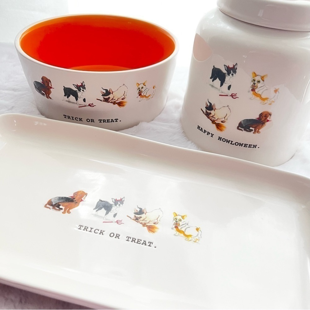 Dog Lover’s Halloween Collection - Water bowl, treat jar, and leash tray - Picture 8 of 16